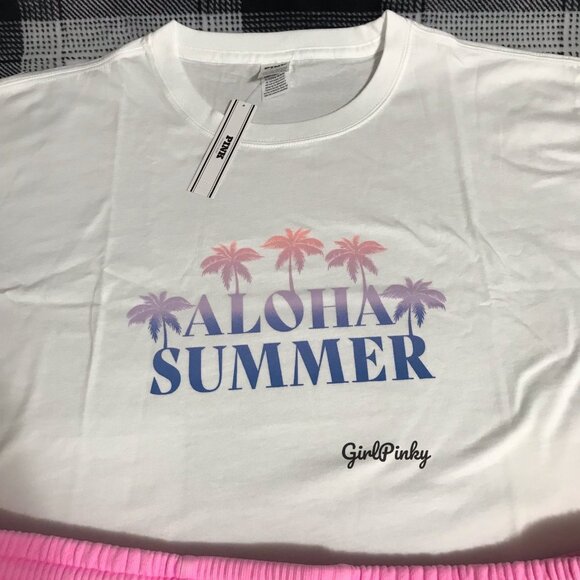 victoria secrets PINK CURVED HEM shorts outfit IN HOT PINK SIZE EXTRA LARGE - Picture 3 of 7